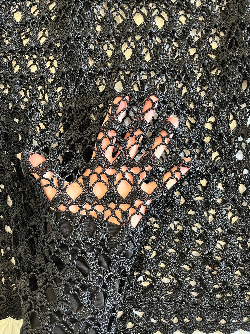 Vintage Jeremy Scott Bremar black crocheted cardigan top - Picture 8 of 8